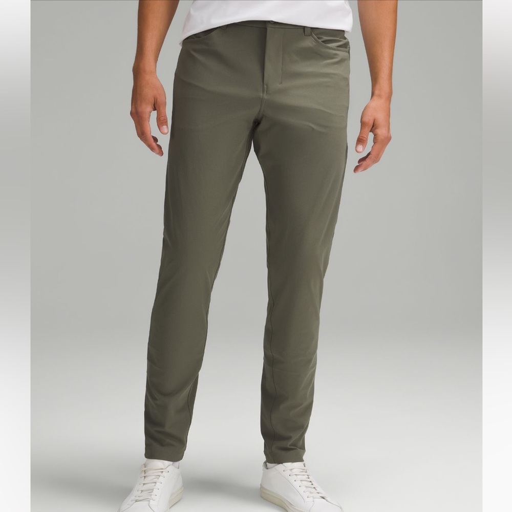 Lululemon olive green five pocket  ABC pants size 34 in excellent condition